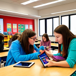 **Image Prompt for Modern Teaching Methods**: 
   "A vibrant classroom scene showcasing teachers using technology in innovative ways. Include students engaging with devices like tablets and laptops, actively participating in discussions. The atmosphere should feel dynamic and interactive, highlighting tools like Google Classroom and Kahoot."