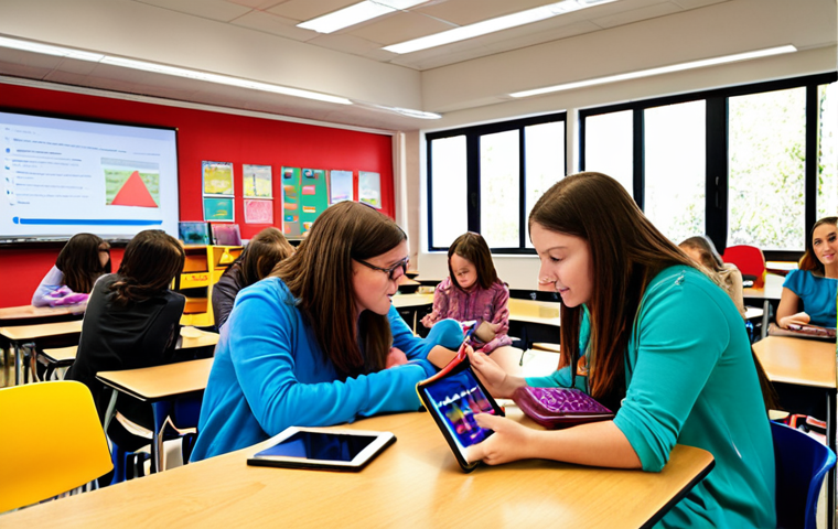 **Image Prompt for Modern Teaching Methods**: 
   "A vibrant classroom scene showcasing teachers using technology in innovative ways. Include students engaging with devices like tablets and laptops, actively participating in discussions. The atmosphere should feel dynamic and interactive, highlighting tools like Google Classroom and Kahoot."
